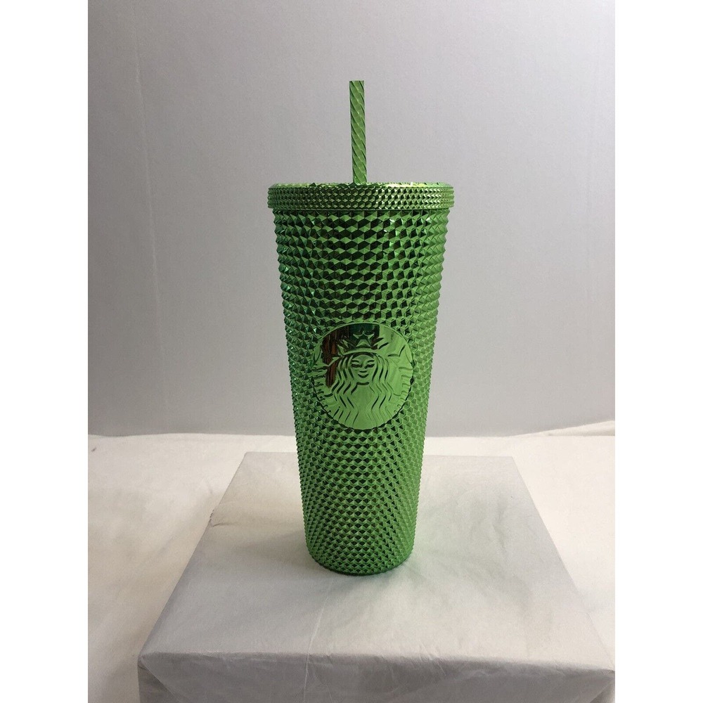 NEW Starbucks Metalic Green Bling Studded Cup 24oz Holiday 2023 Limited Edition